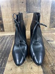 Jimmy Choo “Murphy” Black Leather Ankle Boots Size 8